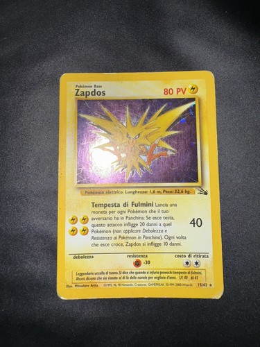 Pokemon zapdos holo fossil - zapdos,