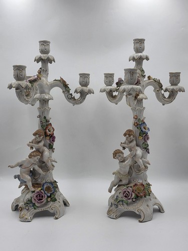 Rara coppia antica candelabri