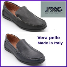 Mocassini da uomo IMAC scarpe in vera pelle sportivi leggeri estivi neri blu di