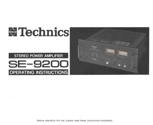 Technics 9200 amplificatore - technics, se-9200