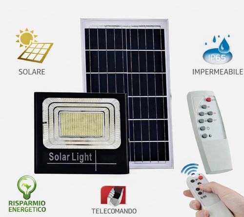 Faretto led solare 200w - 200w, con