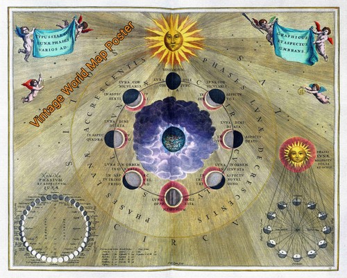 Vecchio poster mappa del mondo