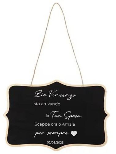 Targa lavagna legno - targa, in