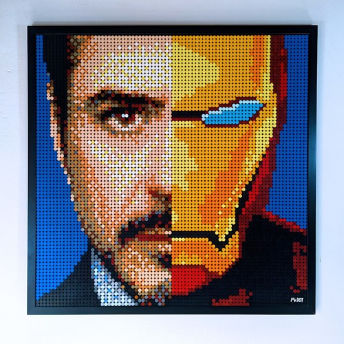 Iron man mosaico - man,, lego