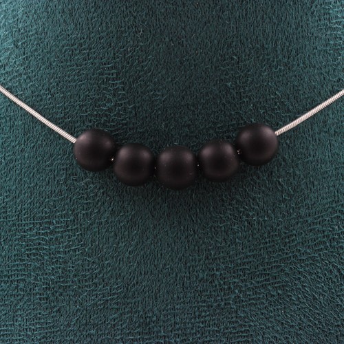 Collana perle onice nero - 5,