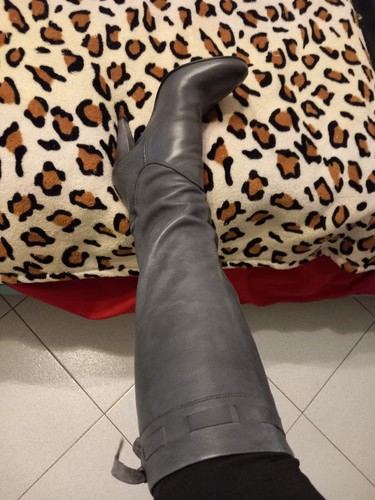 Stivali vera pelle grigi - ,