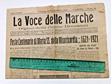 La Voce delle Marche -8 Ottobre 1921-Fermo - 300° Maria SS Misericordia
