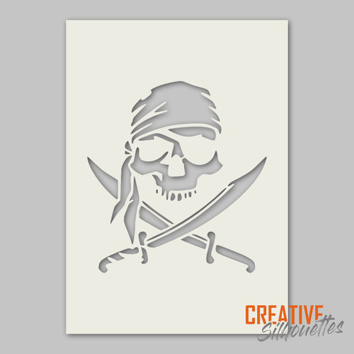 Stencil artistico pirate skull - artistico,