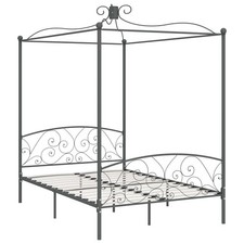 Letto a Baldacchino Grigio in