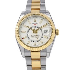 ROLEX Sky-Dweller 42 mm acciaio oro giallo 18 carati quadrante bianco 336933