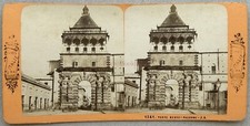 Italia Palermo Porta Nuovo Foto c1868 Stereo Vintage Albumina