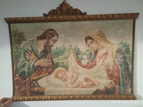 Antico arazzo natività - natività, su