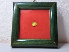 QUADRETTO CON MONETA REPLICA 4 DUCATI AUSTRIACI PLACCATA ORO VERY VINTAGE