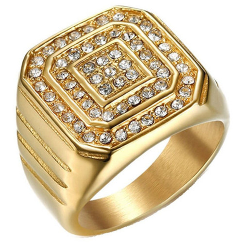 Anello uomo acciaio oro - anello,
