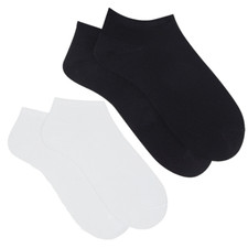 Pack 10 Paia Fantasmini Uomo Donna Bambino Bambina Nero Bianco Sportivi