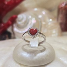 Anello cuore corallo rosso
