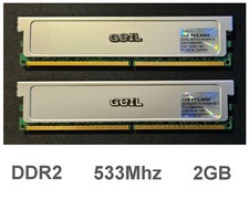 Memoria RAM DDR2 PC2-4200 533Mhz 2GB (2x1GB) Geil GX21GB4300X