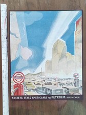 Antica pubblicità del 1932 benzina Esso Genova stile Art Déco FAI UNA PROPOSTA