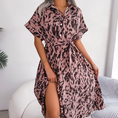 Donna leopardato midi abito - donna,