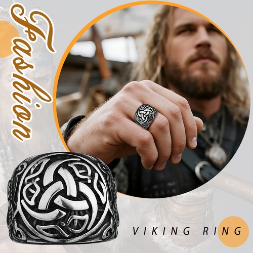 Anello uomo vichingo acciaio - uomo,