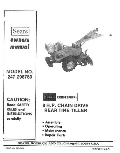 Manuale uso sears craftsman - manuale, d'uso