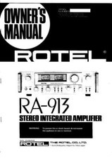 Rotel RA-913 Amplificatore Manuale del proprietario