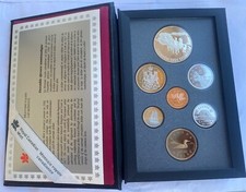 HN Canada Elisabetta II 1992 set di 7 monete con dollaro Ag Proof  q899