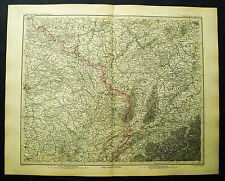1888/94:Stieler's Hand Atlas=FRANCIA NORD/EST.STRASBURGO.AETNA.FINISTERECm48x40