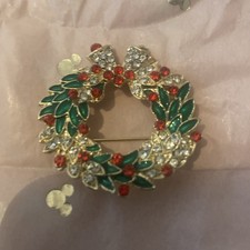 Spilla ghirlanda natalizia