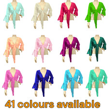 Top con volant e maniche in raso 41 colori danza del ventre per ragazza/donna S126