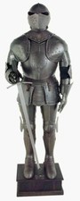 Medievale Nero Knight Suit Di Armatura Completo Misura Anticato Finitura Corpo