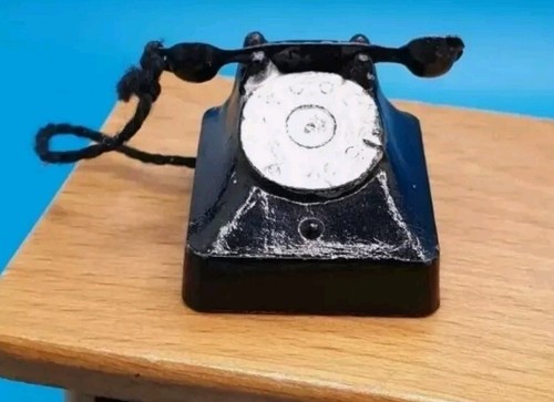 Telefono peltro metallo nero