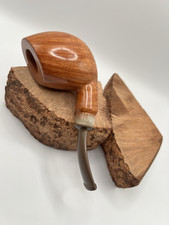 Sebastiano Ristè Handmade Egg Pipe - Smooth Mano Briar, Brown Ebonite Mouthpiece
