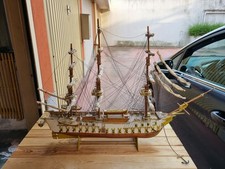 Veliero galeone grande modello in legno nave artigianale da collezione vintage