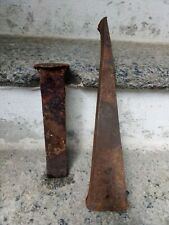 Antica Coppia Di Cunei Attrezzi Spaccalegna