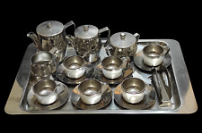 Servizio da caffe vintage set caffè 6 persone tazzine vassoio tazze acciaio inox