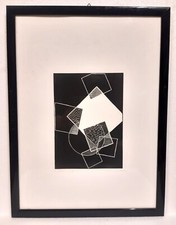 LUIGI VERONESI litografia "COSTRUZIONE" 1988 77di90 in cornice Astrattismo
