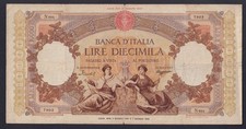 Banconota Italia 10000 lire Regine del Mare 1954 P.-89c BB/VF