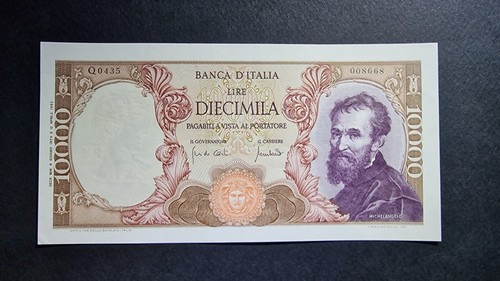 10000 lire michelangelo - lire,
