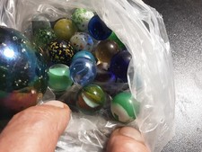 20 VECCHIE BIGLIE IN VETRO DA COLLEZIONE DIVERSI DIAMETRI