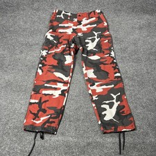 Pantalone cargo rosso mimetico