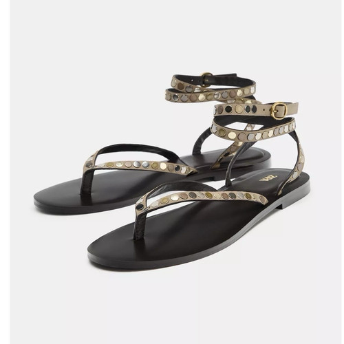Zara sandali piatti beige - sandali,