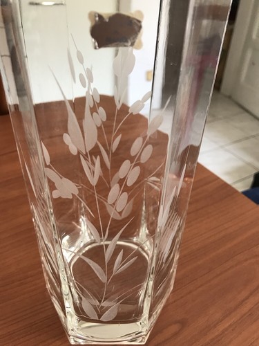 Vaso esagonale vetro - , soffiato