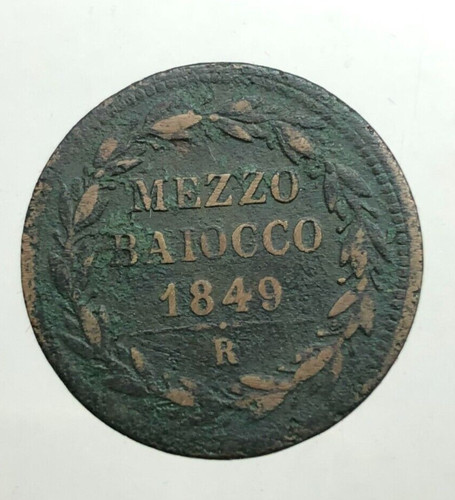 Mezzo baiocco 1849 roma - ,
