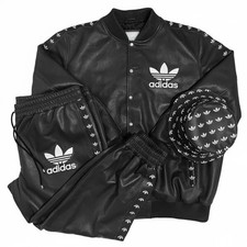 Set tuta Adidas in pelle nera