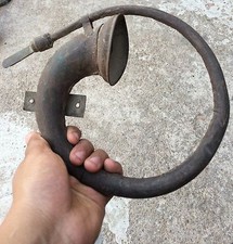 Vintage Ferro E Ottone Auto Corno / Caccia Musicale Strumento Bhopu M516