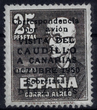 Edifil 1083 nuevo ** MNH sobrecarga canarias 25 pts + 10 cts 1950 sello Spain