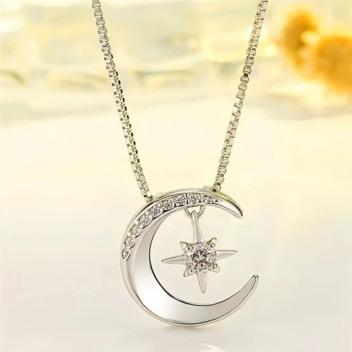 Collana ciondolo stella luna
