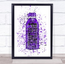 Grape Flavour Drink Bottle Splatter Decorative Wall Art Print