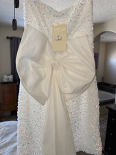 White Sequin Sleeveless V Neck